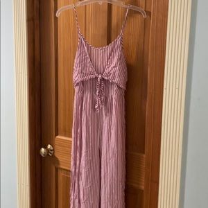 Red and White Strip Jumpsuit